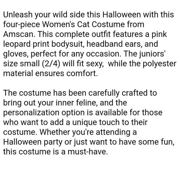 Amscan Pink Leopard Costume with Black Accents - Picture 5 of 8